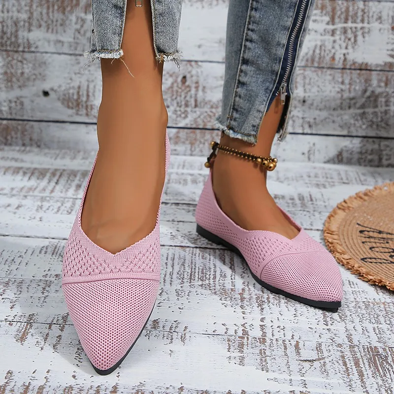 Atmungsaktive Mesh flache Schuhe Ballerina Mokassins Casual Pointed Toe Boot Schuhe - Image 4