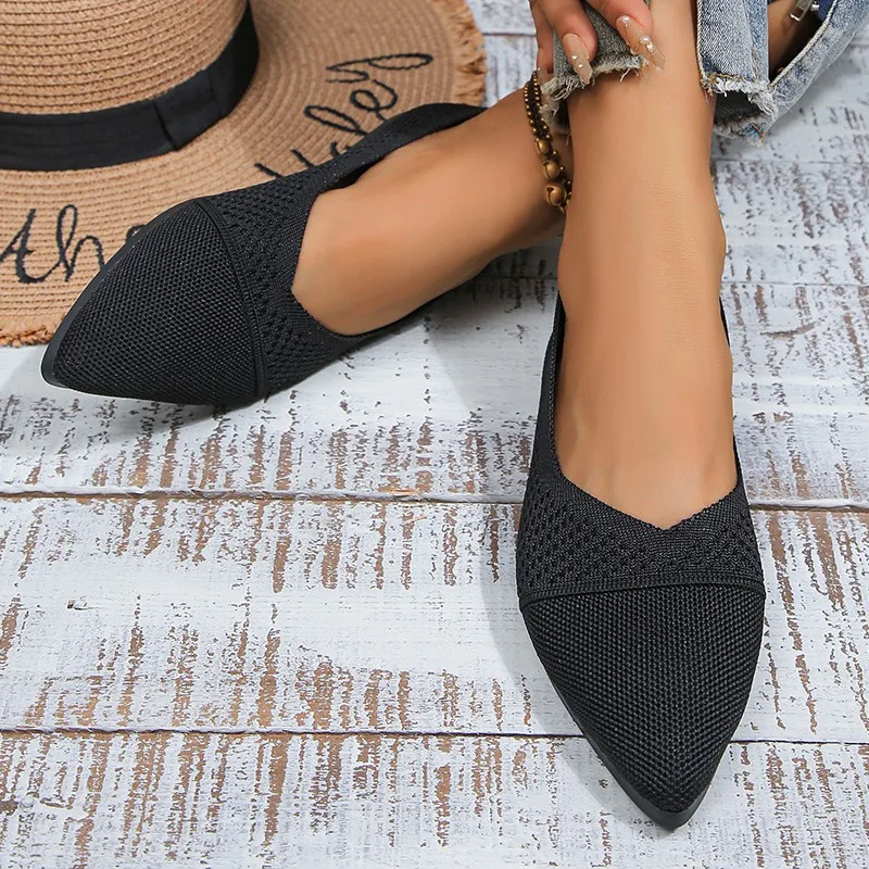 Atmungsaktive Mesh flache Schuhe Ballerina Mokassins Casual Pointed Toe Boot Schuhe - Image 7