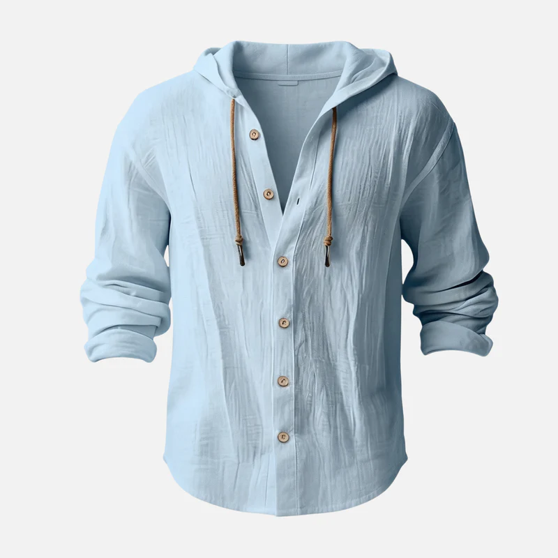 Heinrich | Herren Atmungsaktiver Leinen Hoodie Relaxed Fit – Leinen Kapuzenhemd Herren - Image 11