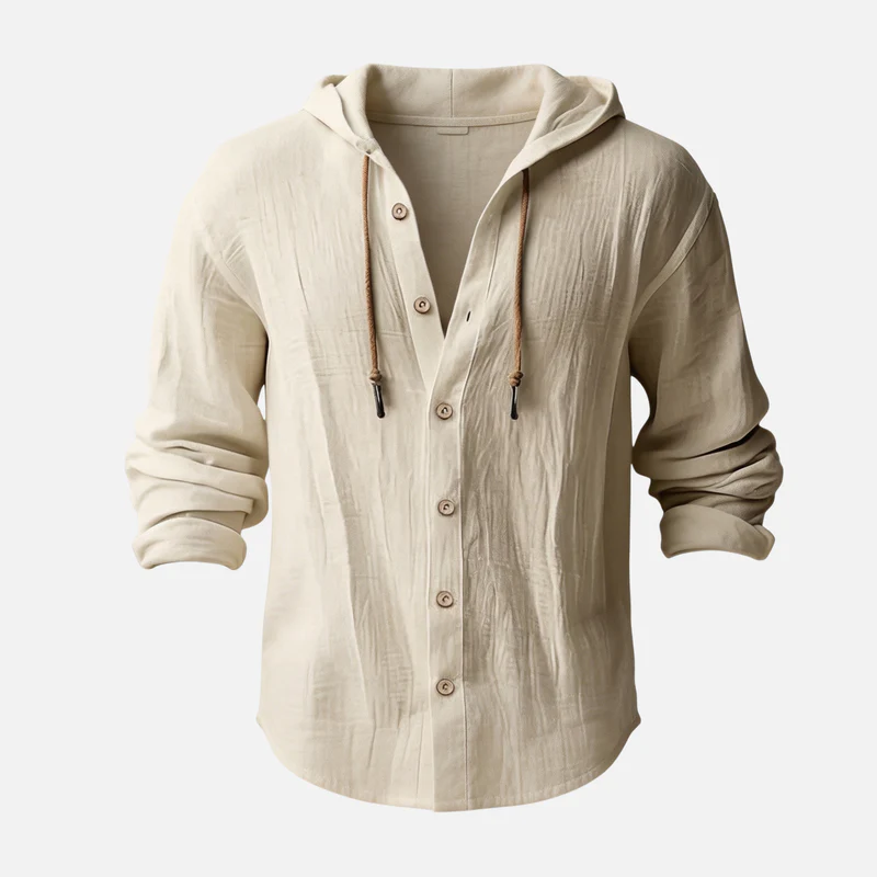Heinrich | Herren Atmungsaktiver Leinen Hoodie Relaxed Fit – Leinen Kapuzenhemd Herren - Image 8