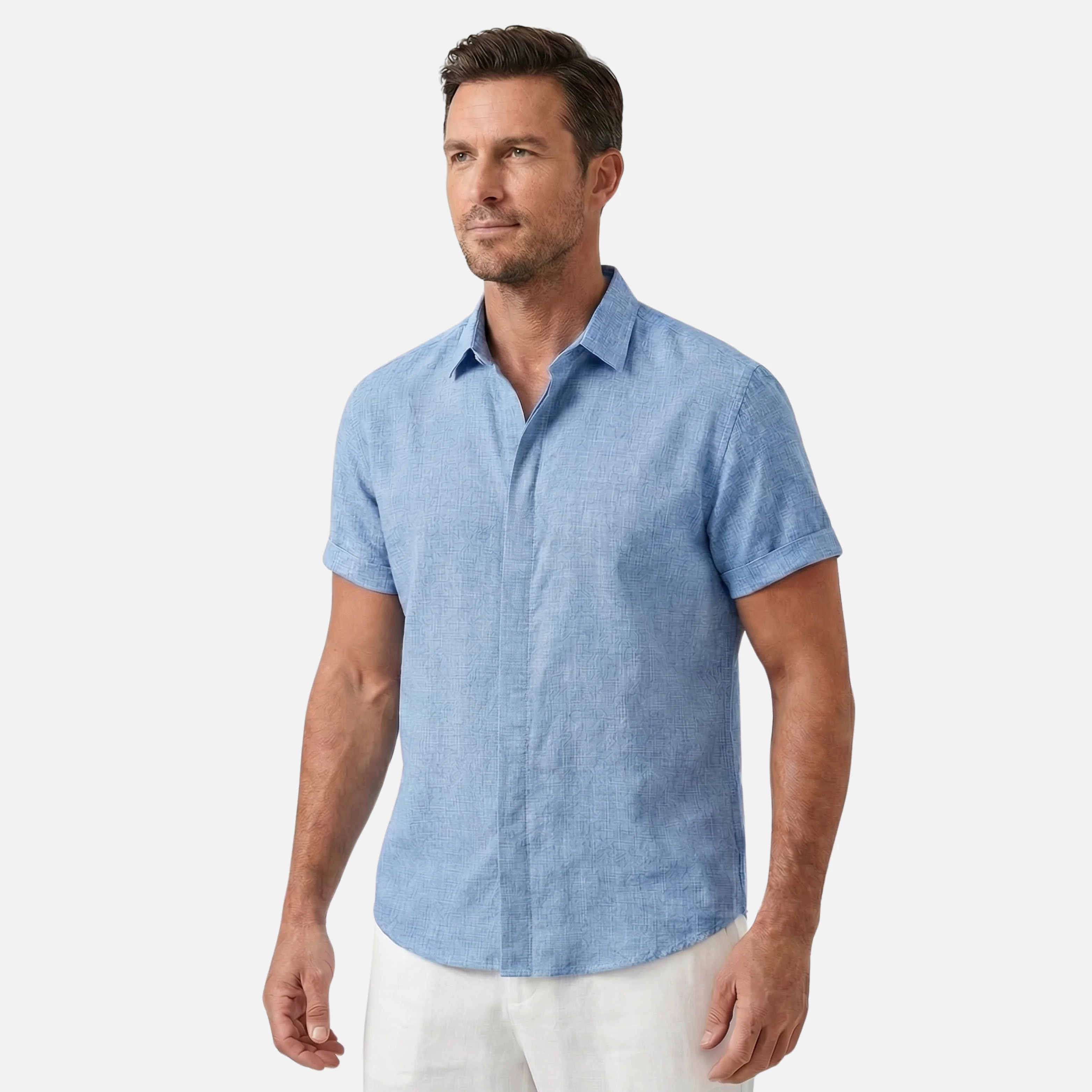 Benjamin | Herren Atmungsaktives Kurzarmhemd Locker – Freizeit Hemd Herren Sommer - Image 2