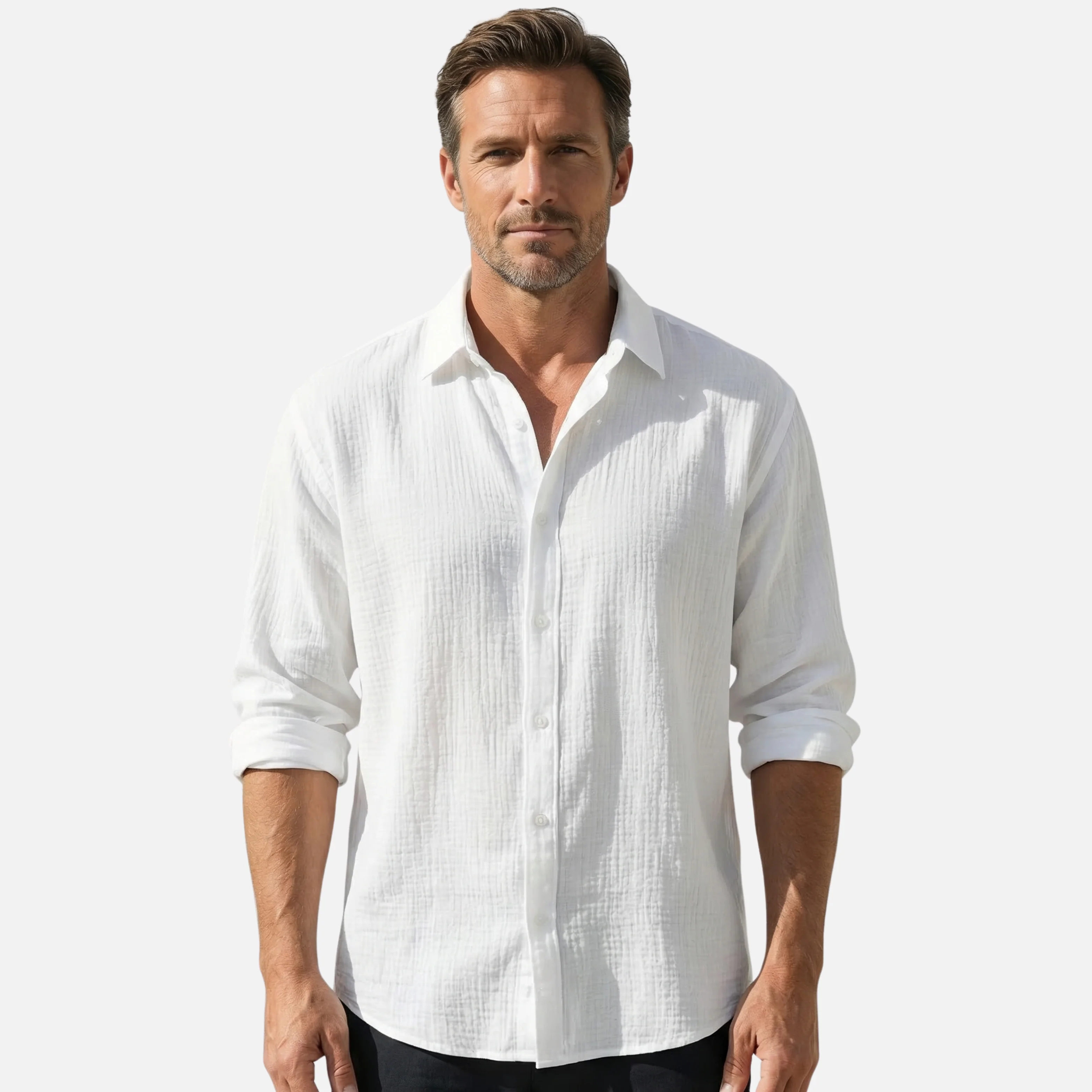 Thorsten | Herren Atmungsaktives Leinen Hemd Relaxed Fit Kragen – Leinen Hemd Kragen