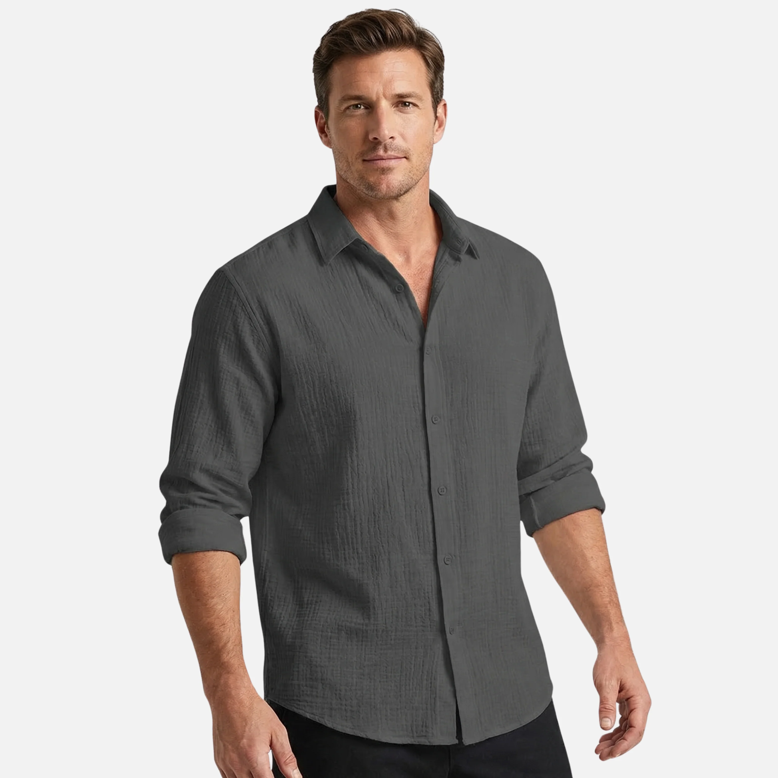 Thorsten | Herren Atmungsaktives Leinen Hemd Relaxed Fit Kragen – Leinen Hemd Kragen - Image 2
