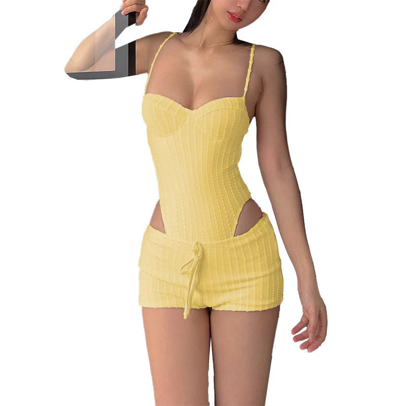 Audrey - Ausgeschnittene Details figurbetontes Jumpsuit mit Overall - Image 3