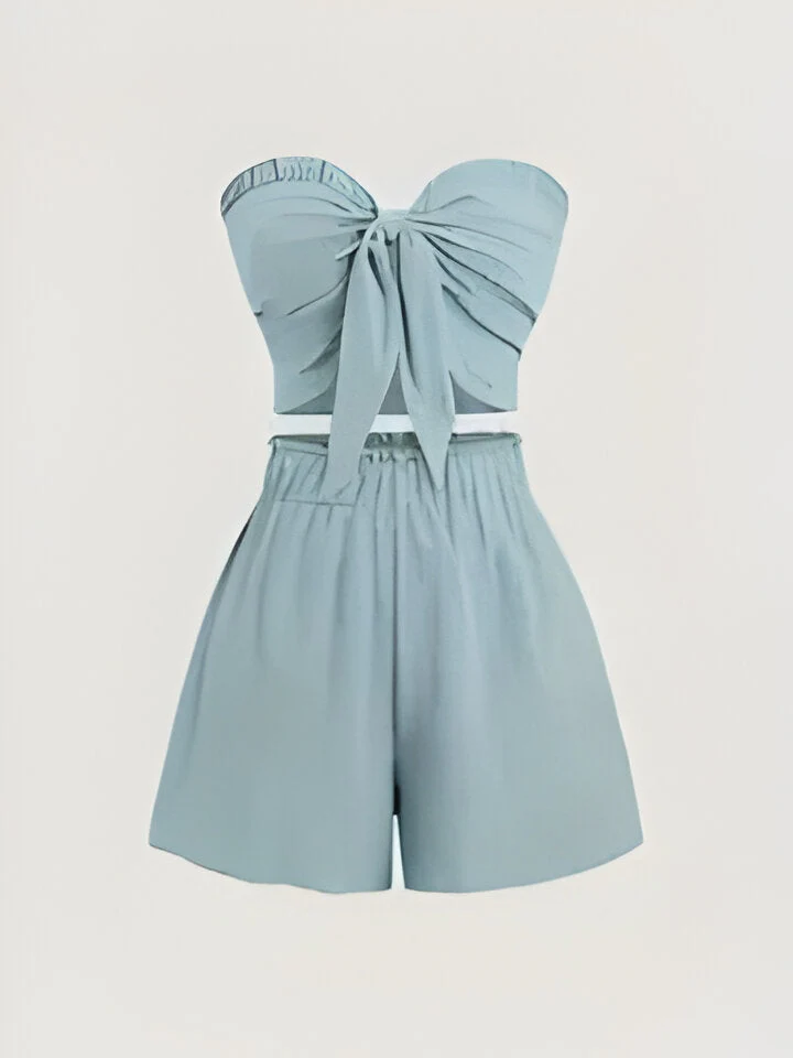 Audrina | Romantisches Date am Meer Top + Shorts Slim Fit - Image 3
