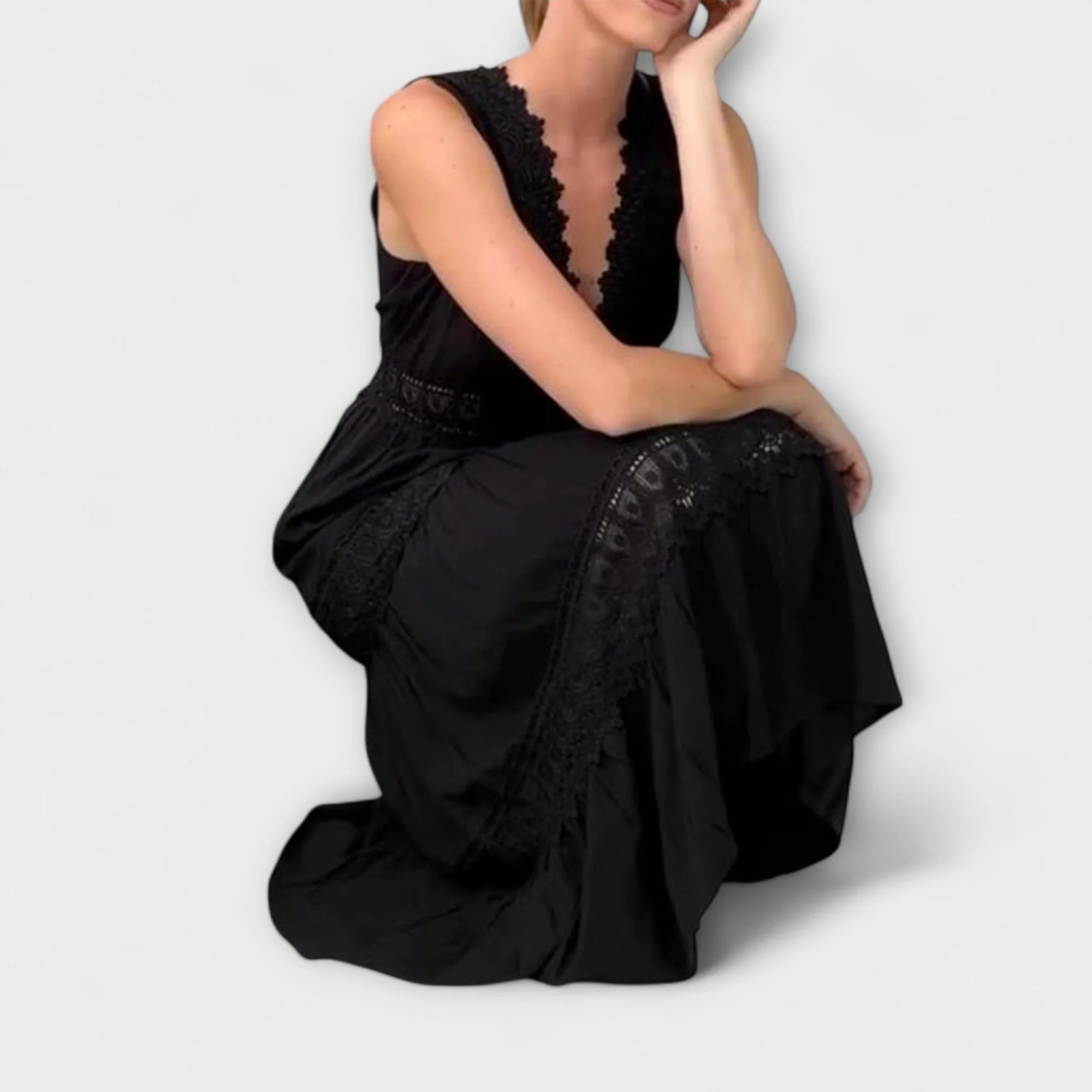 Aurélie - Elegantes Spitzenkleid mit V-Ausschnitt - Image 10