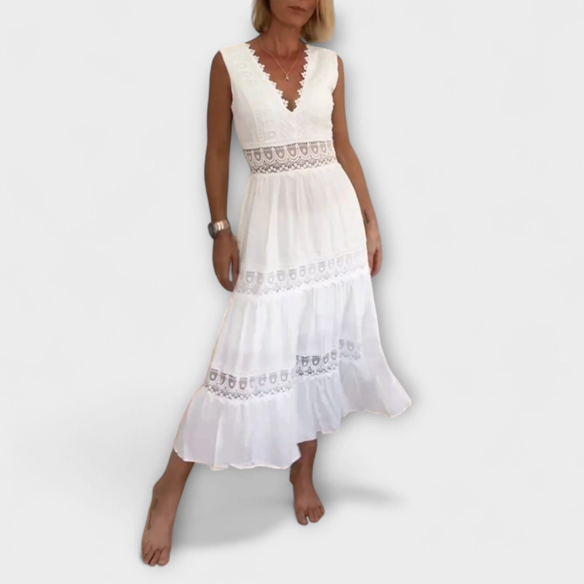 Aurélie - Elegantes Spitzenkleid mit V-Ausschnitt - Image 2