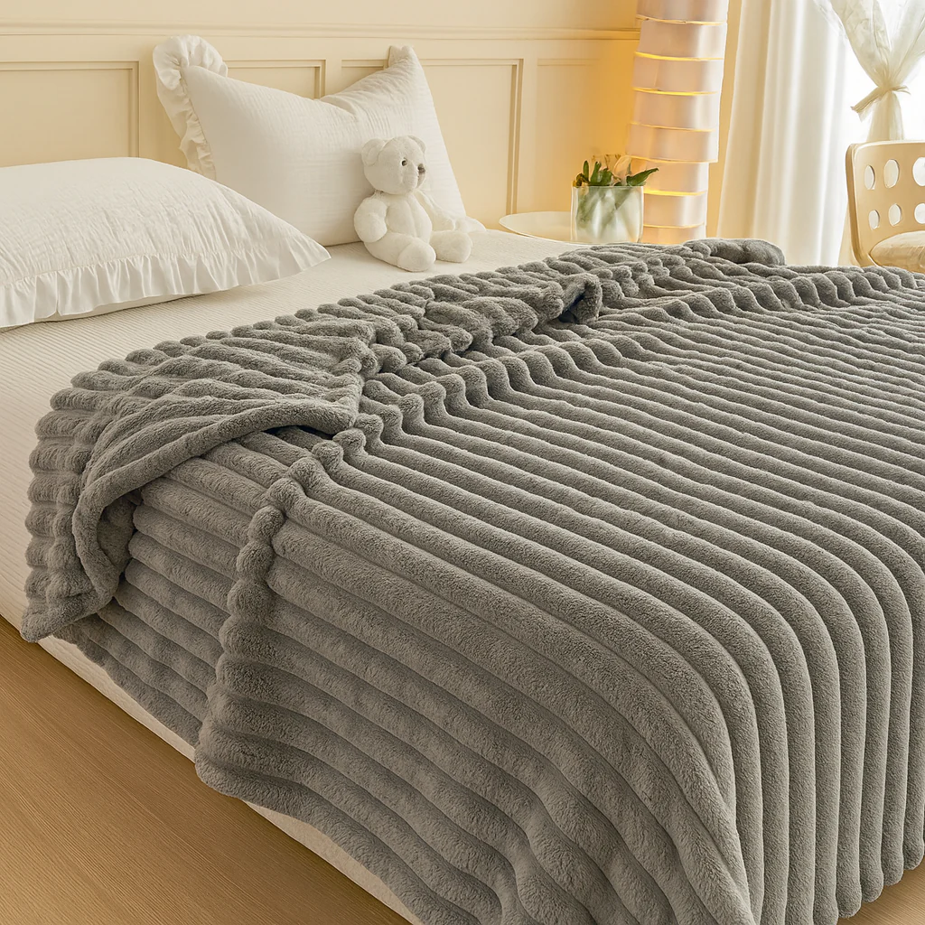 Aurevia | Flanelldecke mit Kordelzug und kuscheliger Felloptik - Image 3