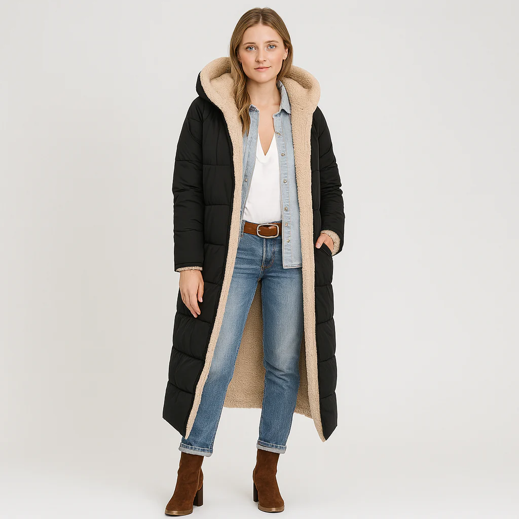 Aurora | Eleganter Wintermantel mit Plüschfutter und Reißverschluss - Image 3