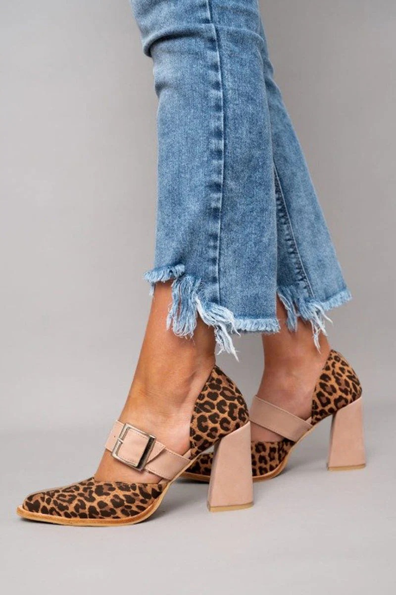 Avano  | Leoparden-lederpumps mit stabilem Absatz