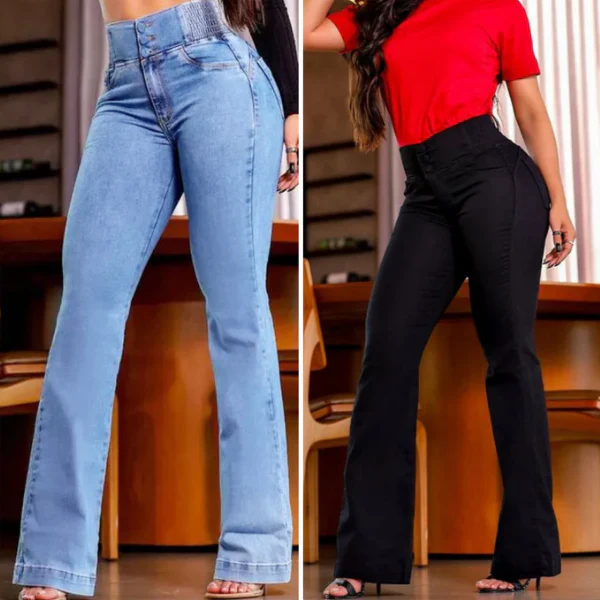 AYSUN - ELASTISCHE AUSGESTELLTE JEANS MIT HOHER TAILLE - Image 8