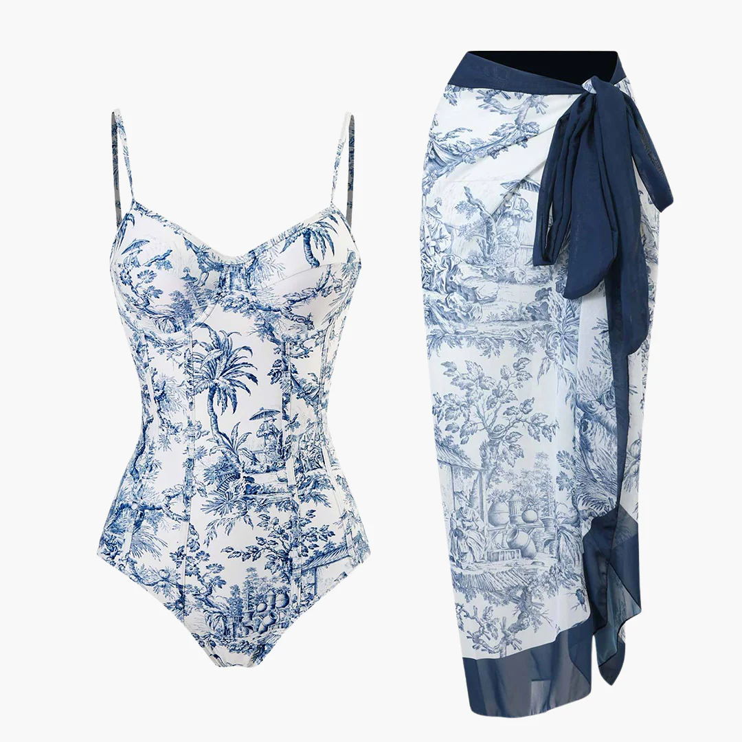 Badeanzug-Set - für Damen mit Pareo und verstellbaren Trägern - Image 4