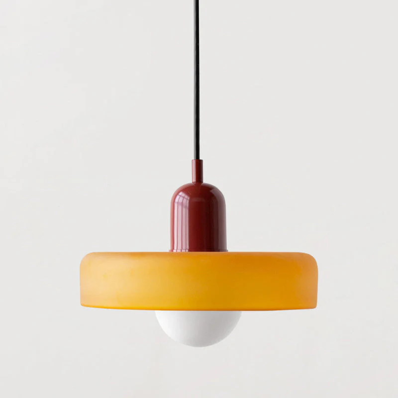 Bauhaus Pendelleuchte aus farbigem Glas für Esstisch – Moderne Hängeleuchte mit G9 Fassung, verstellbare Aufhängung, Ø25-35 cm - Image 14