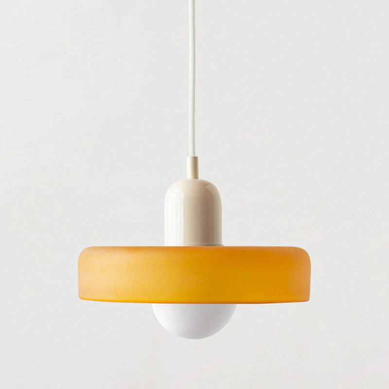 Bauhaus Pendelleuchte aus farbigem Glas für Esstisch – Moderne Hängeleuchte mit G9 Fassung, verstellbare Aufhängung, Ø25-35 cm - Image 18