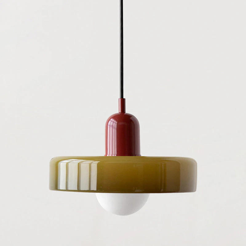 Bauhaus Pendelleuchte aus farbigem Glas für Esstisch – Moderne Hängeleuchte mit G9 Fassung, verstellbare Aufhängung, Ø25-35 cm - Image 20