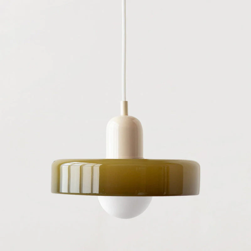 Bauhaus Pendelleuchte aus farbigem Glas für Esstisch – Moderne Hängeleuchte mit G9 Fassung, verstellbare Aufhängung, Ø25-35 cm - Image 24