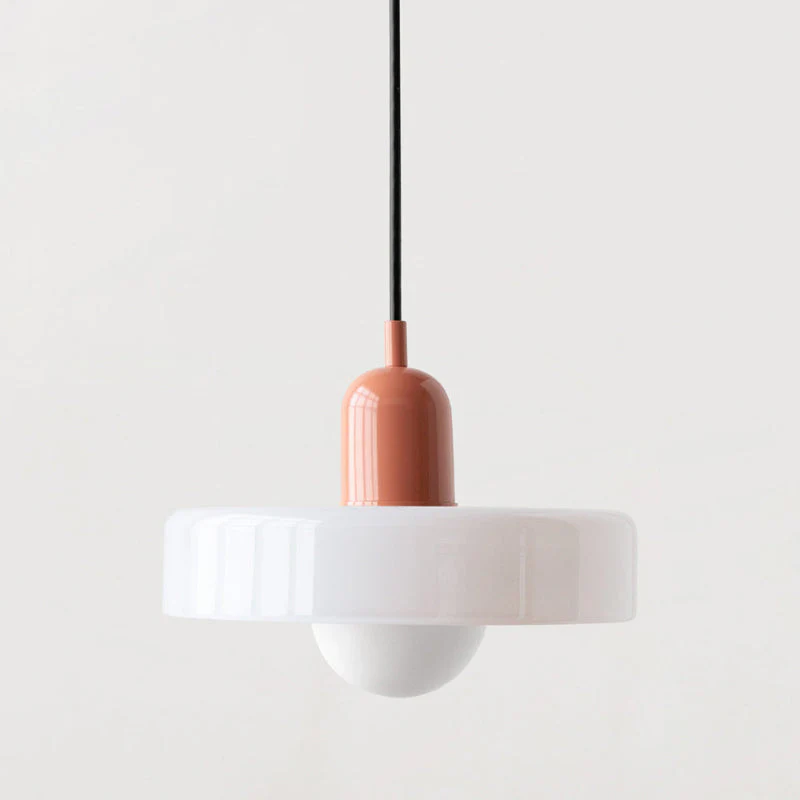 Bauhaus Pendelleuchte aus farbigem Glas für Esstisch – Moderne Hängeleuchte mit G9 Fassung, verstellbare Aufhängung, Ø25-35 cm - Image 3