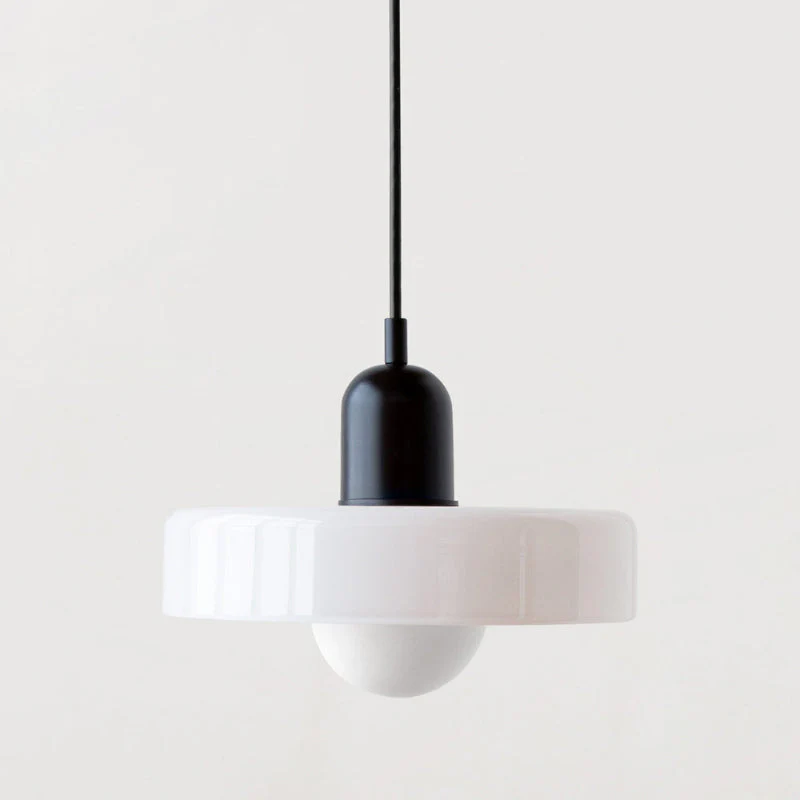 Bauhaus Pendelleuchte aus farbigem Glas für Esstisch – Moderne Hängeleuchte mit G9 Fassung, verstellbare Aufhängung, Ø25-35 cm - Image 4