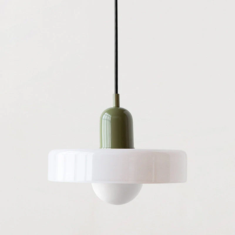 Bauhaus Pendelleuchte aus farbigem Glas für Esstisch – Moderne Hängeleuchte mit G9 Fassung, verstellbare Aufhängung, Ø25-35 cm - Image 5
