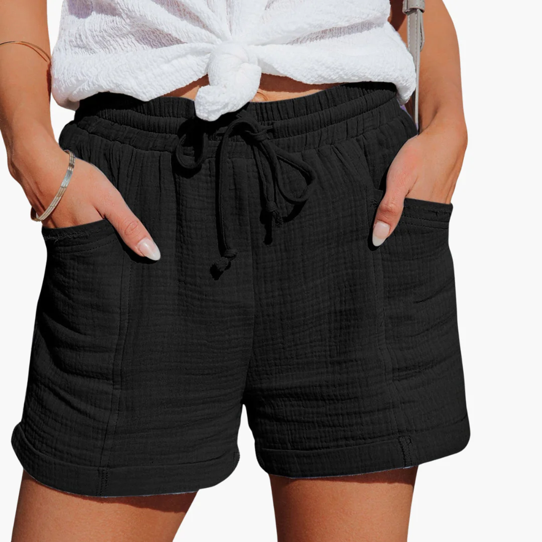 Baumwoll Sommer Shorts für Damen – Leicht mit Taschen & Bund