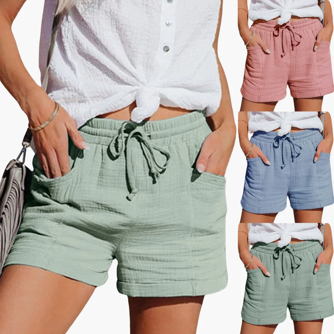 Baumwoll Sommer Shorts für Damen – Leicht mit Taschen & Bund - Image 3