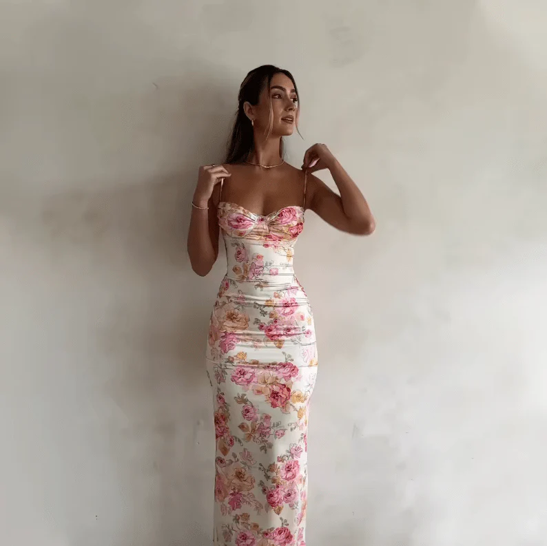 Beau | Sommerliches Maxikleid mit Blumenmuster