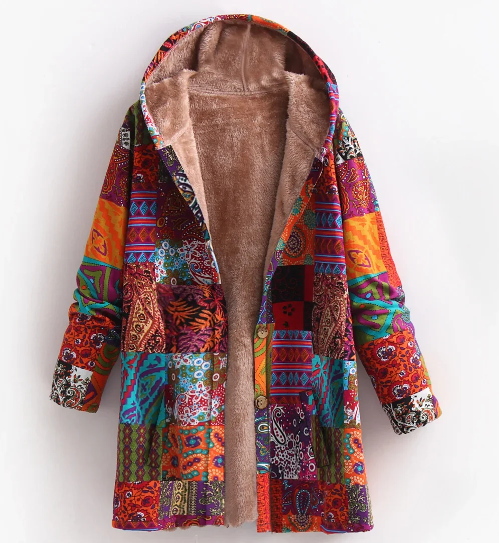 Bedruckte Fleece Jacke für Damen | Mit Kapuze - Image 2