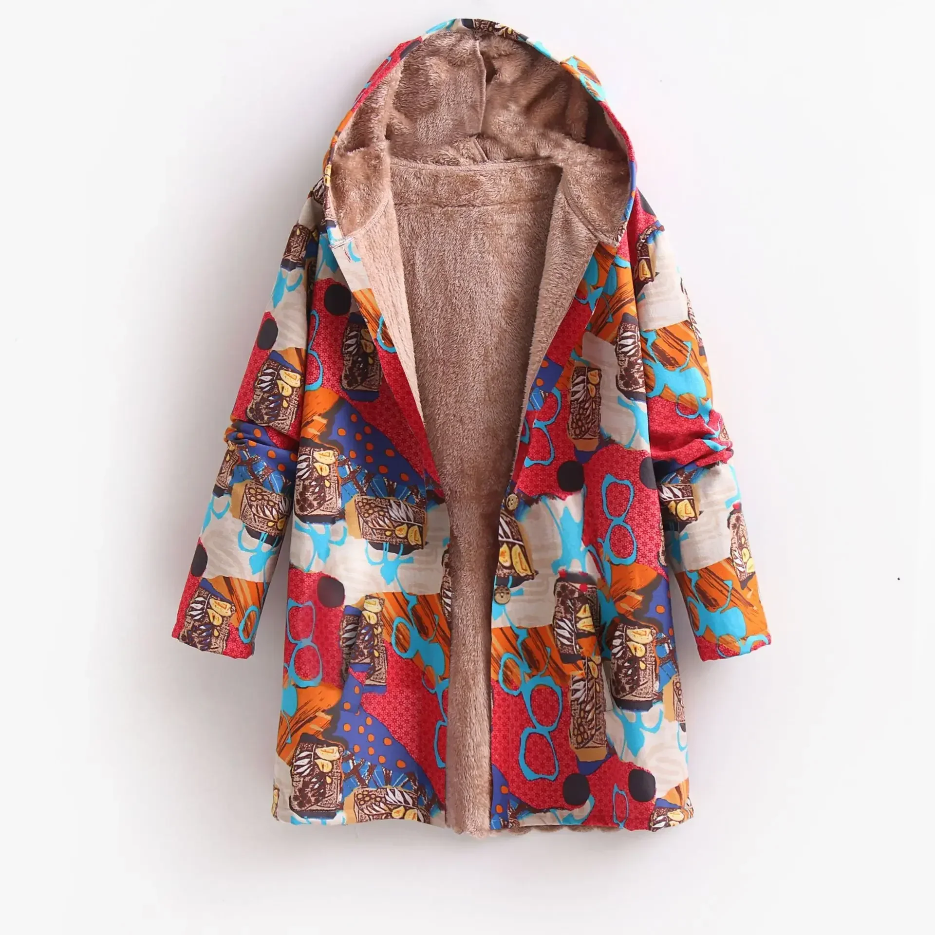 Bedruckte Fleece Jacke für Damen | Mit Kapuze - Image 4