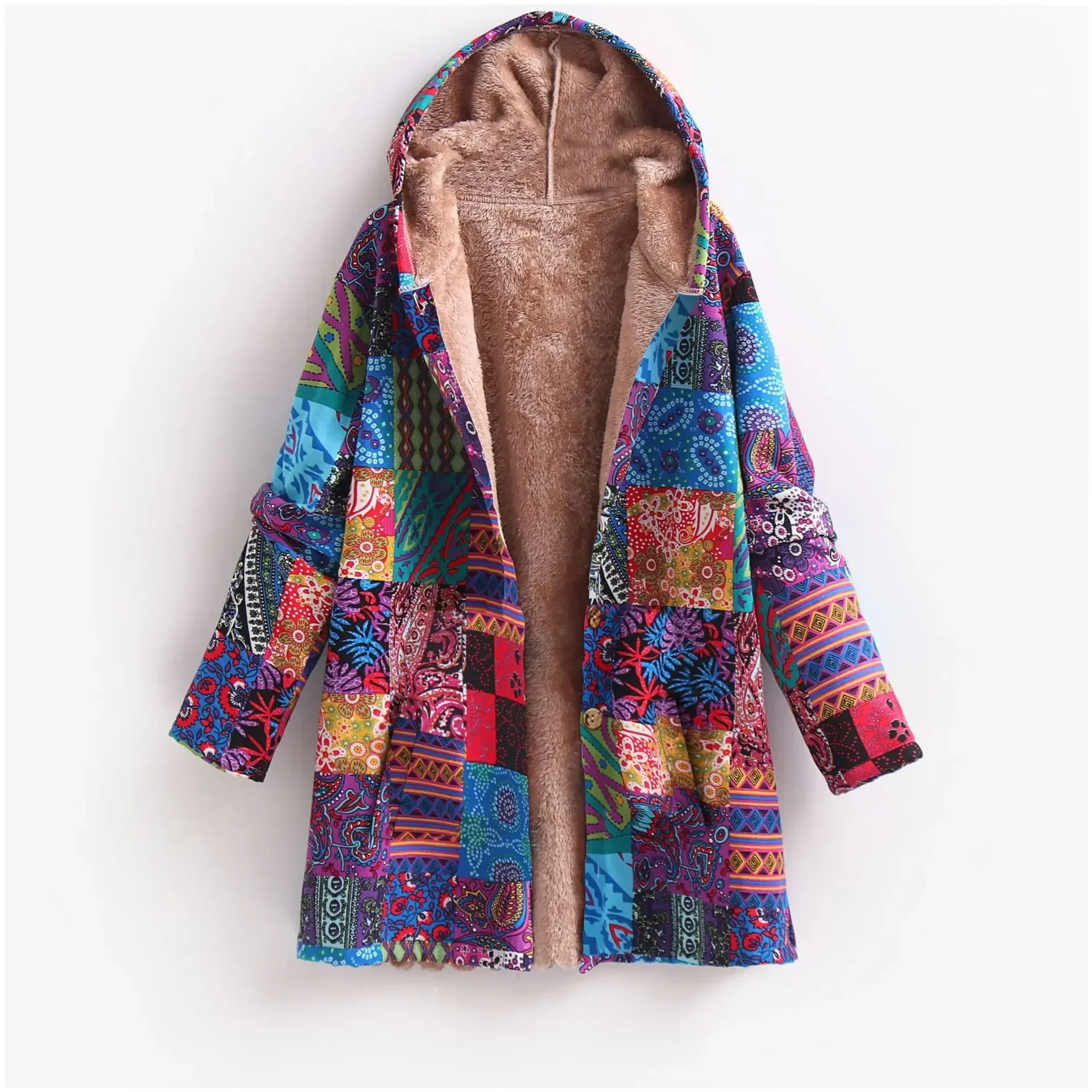 Bedruckte Fleece Jacke für Damen | Mit Kapuze - Image 5