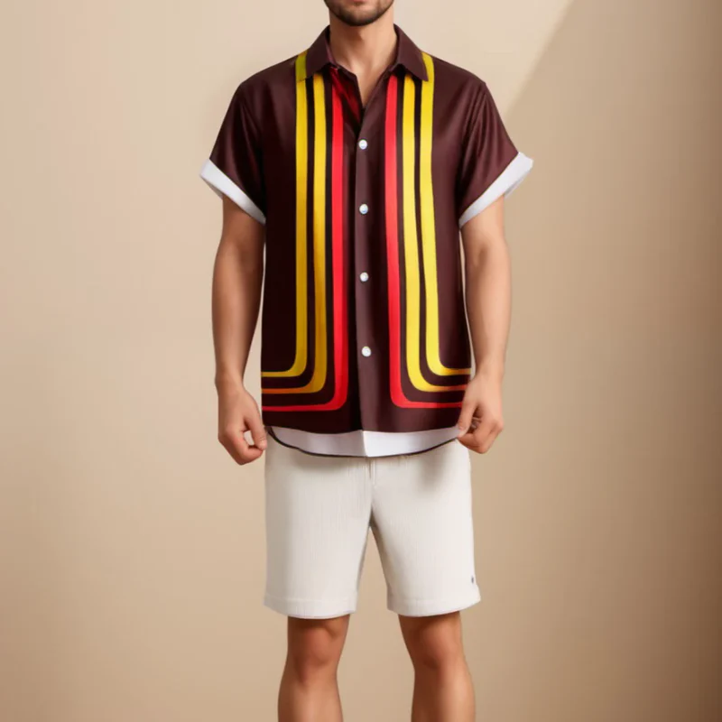 Bedrucktes Vintage-Sommerhemd für Herren | Kurzarm - Image 3