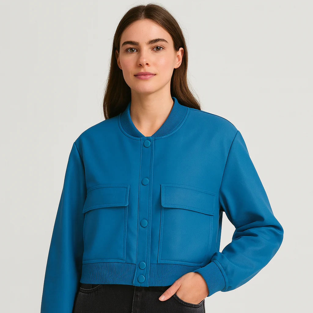 Beige weicher Fliegerjacke für Damen – Lässiger und bequemer Look - Image 11