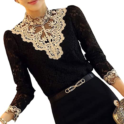 Bella | Elegante Bluse mit Netz & Stickerei - Image 3