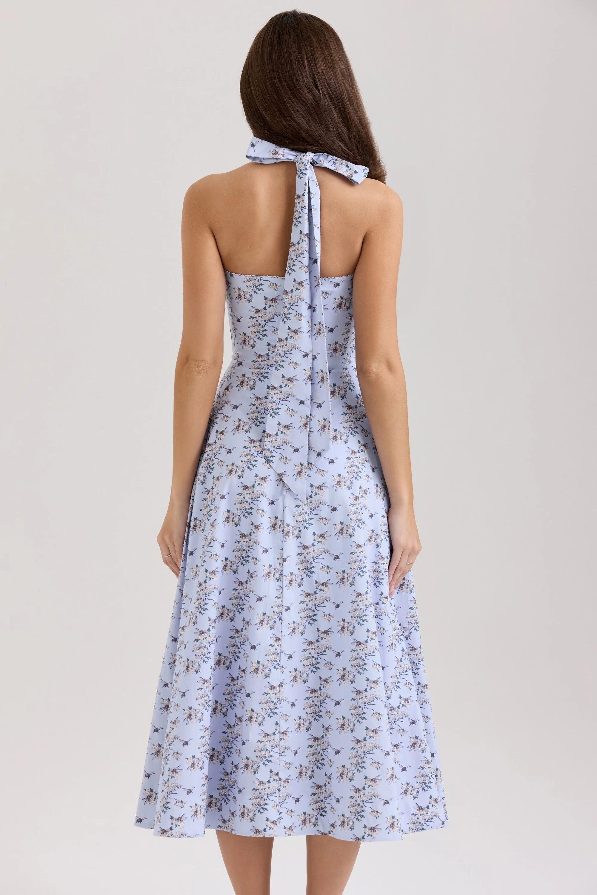 Belle - Midikleid mit Gänseblümchen-Print und Neckholder - Image 5