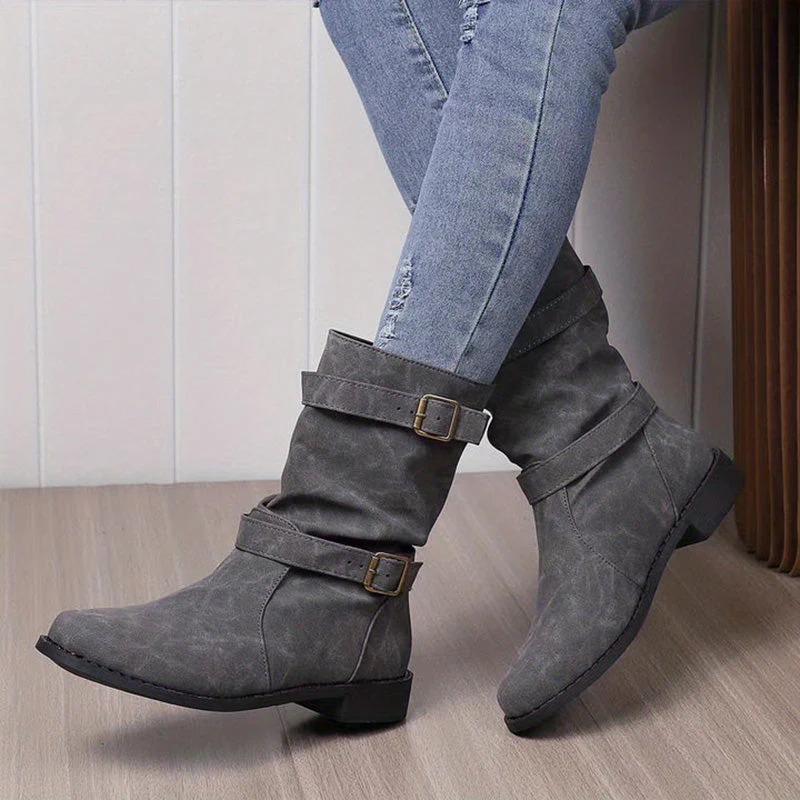 Belvia™ - Damenstiefeletten im Vintage-Stil mit Niedrigem Absatz und Schnallendetail - Image 15