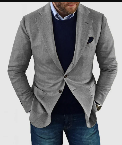 Benno - herren-strickjacke mit lässigen knöpfen, taschen und reverskragen, einfarbig, langärmelig - Image 5