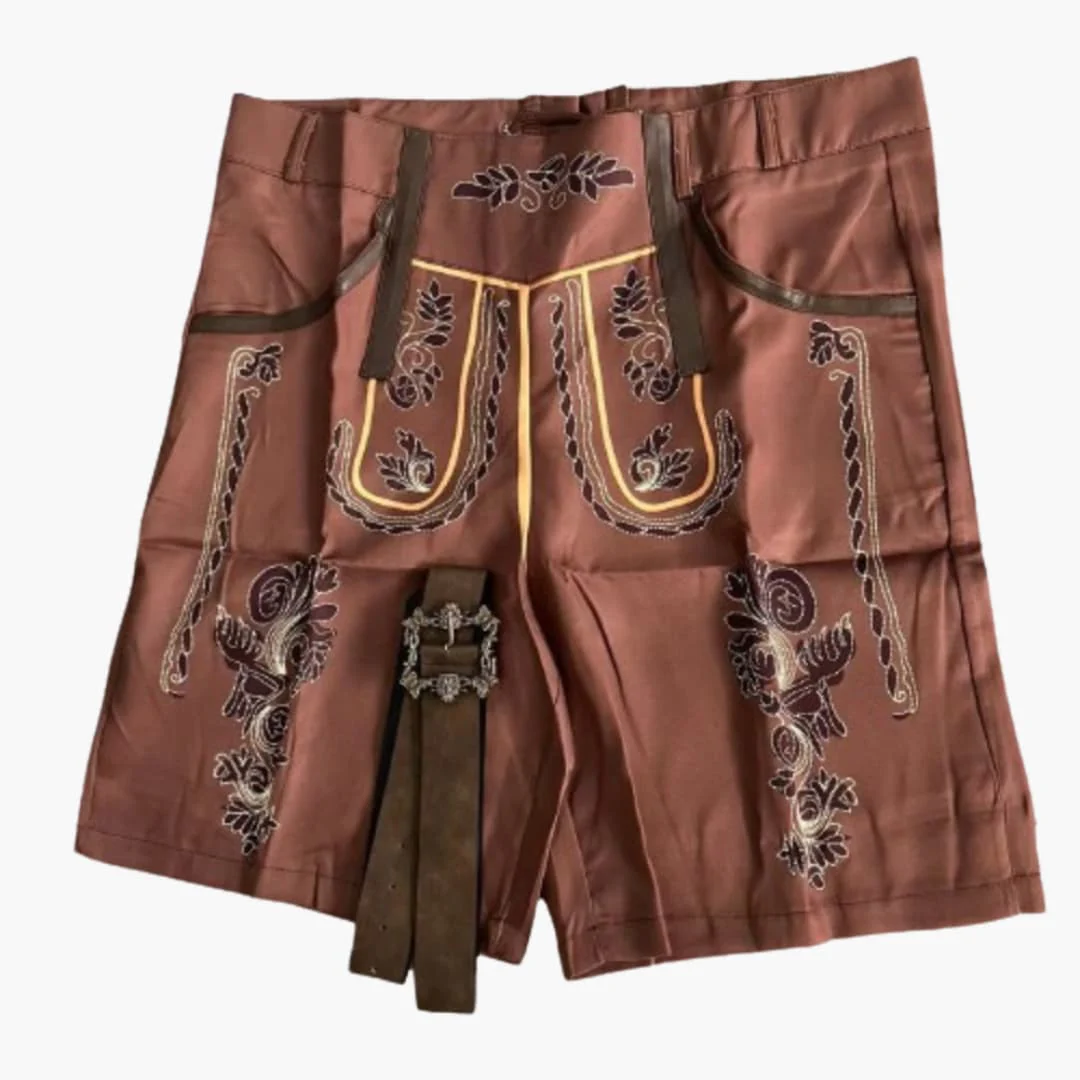Bestickte Lederhose mit Gürtel für Herren - Oktoberfest 2025 - Image 2