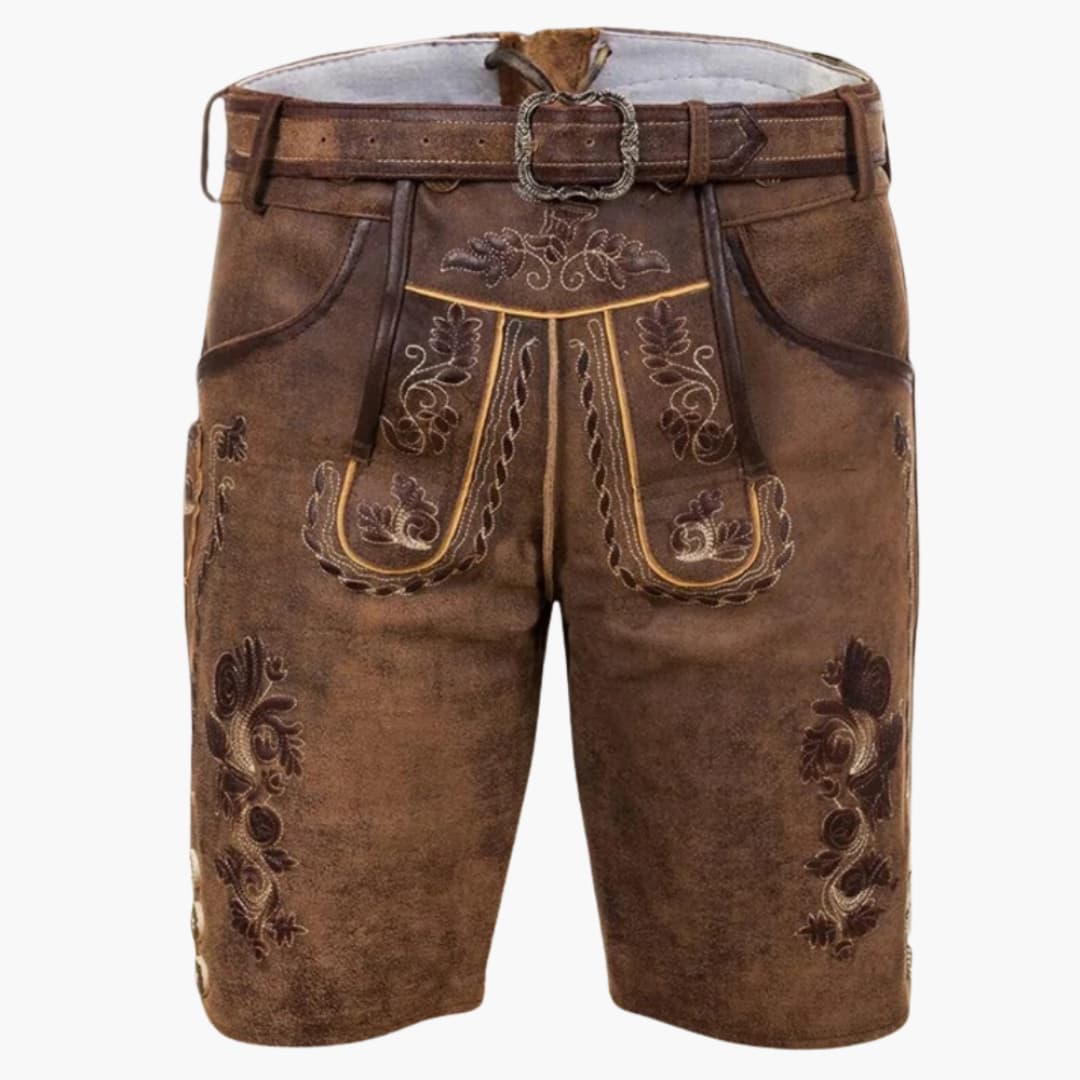 Bestickte Lederhose mit Gürtel für Herren - Oktoberfest 2025 - Image 5