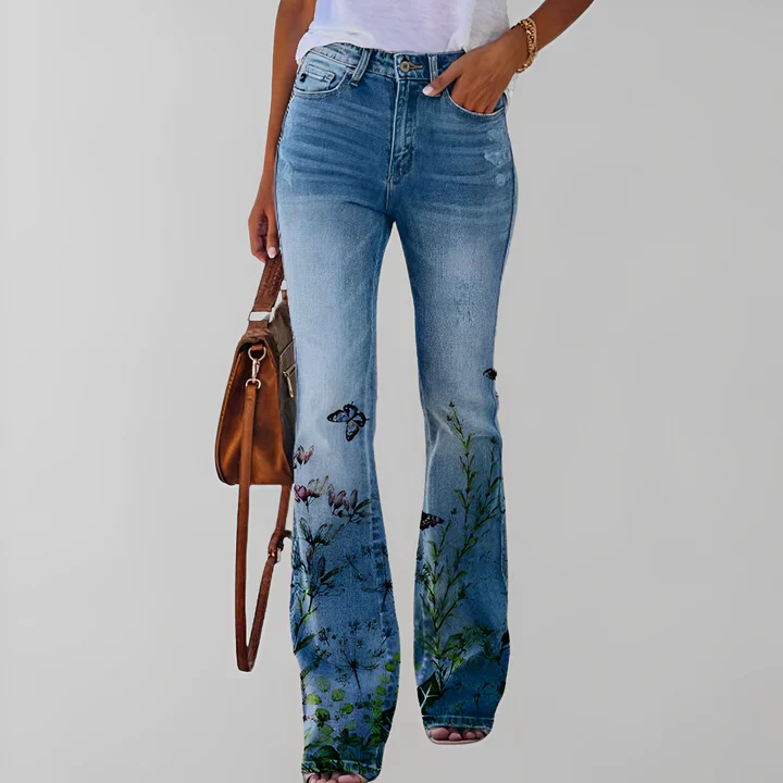 Bethanie - gerade jeans mit blumendruck - Image 2