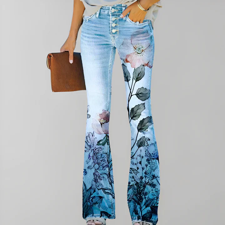 Bethanie - gerade jeans mit blumendruck - Image 5