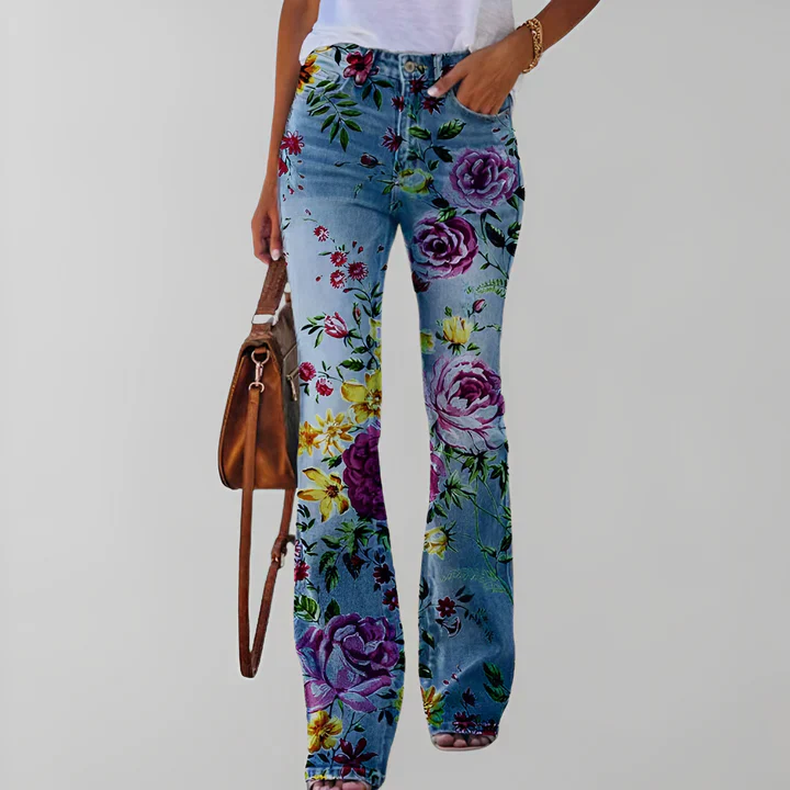 Bethanie - gerade jeans mit blumendruck - Image 6