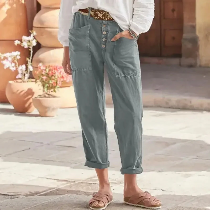 BETTINA - WEITE HOSE MIT KNÖPFEN - Image 3
