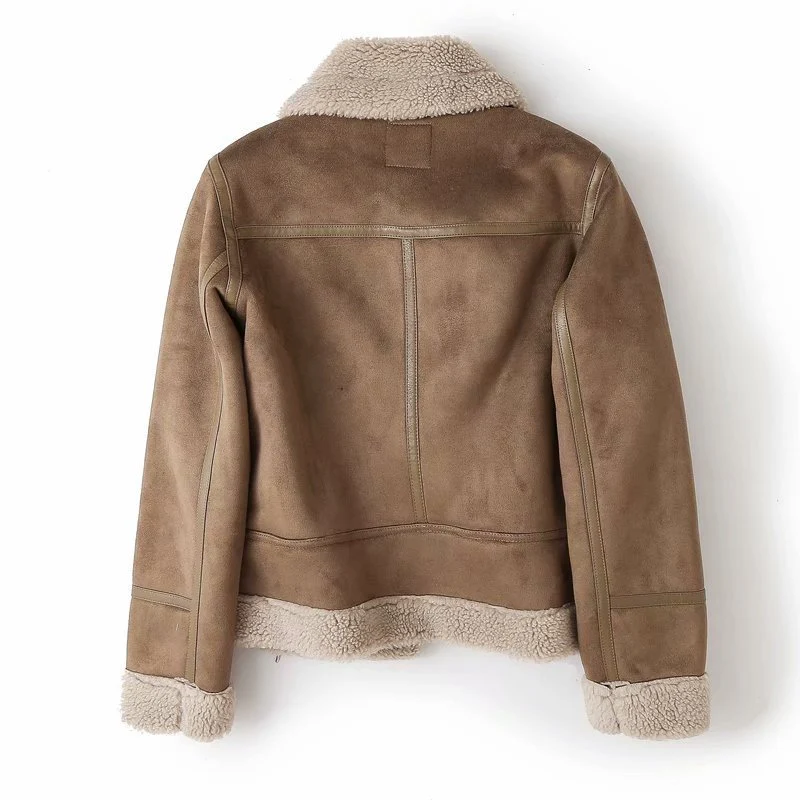 Bikerjacke Damen | Kurzschnitt mit Kragen und Reißverschluss - Image 3