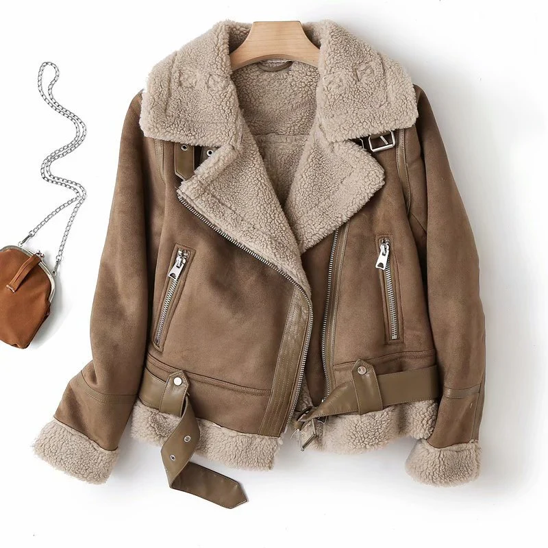 Bikerjacke Damen | Kurzschnitt mit Kragen und Reißverschluss - Image 7
