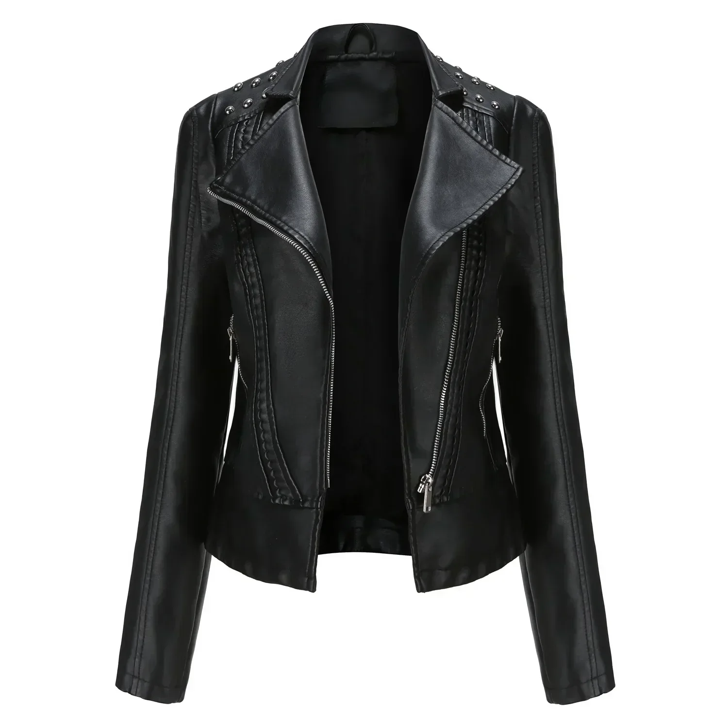Bikerjacke Damen mit Reißverschluss | schmal für verschiedene Outfits - Image 10