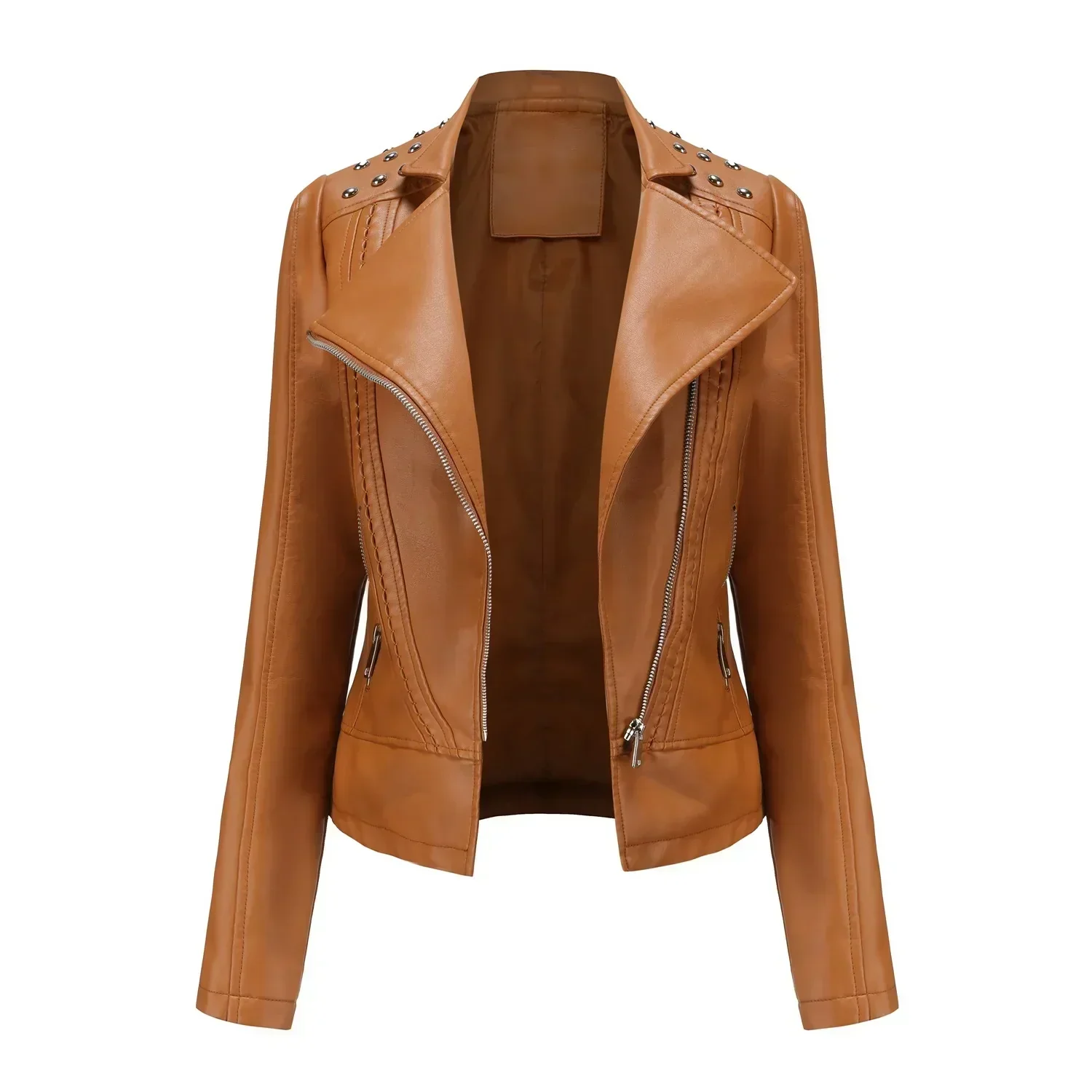 Bikerjacke Damen mit Reißverschluss | schmal für verschiedene Outfits - Image 11