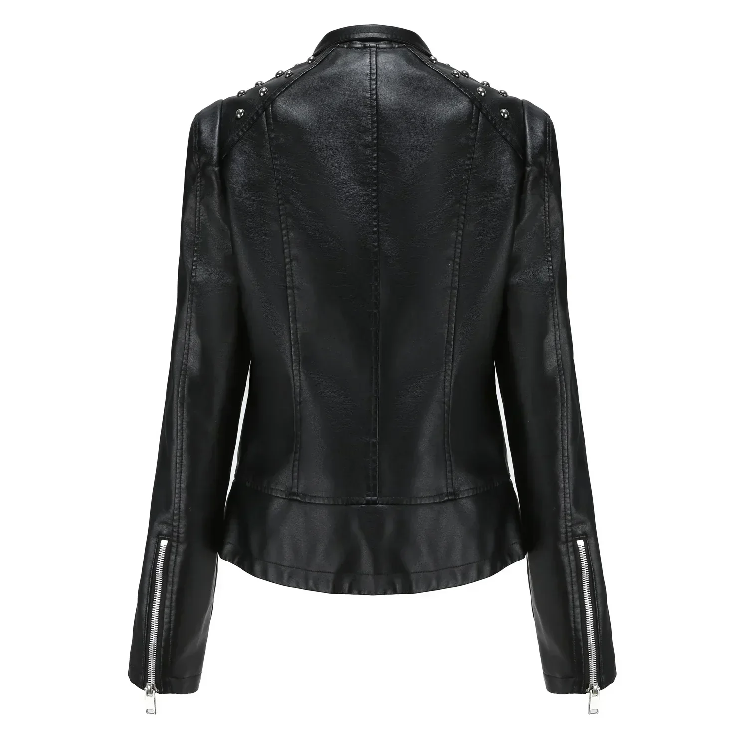 Bikerjacke Damen mit Reißverschluss | schmal für verschiedene Outfits - Image 3