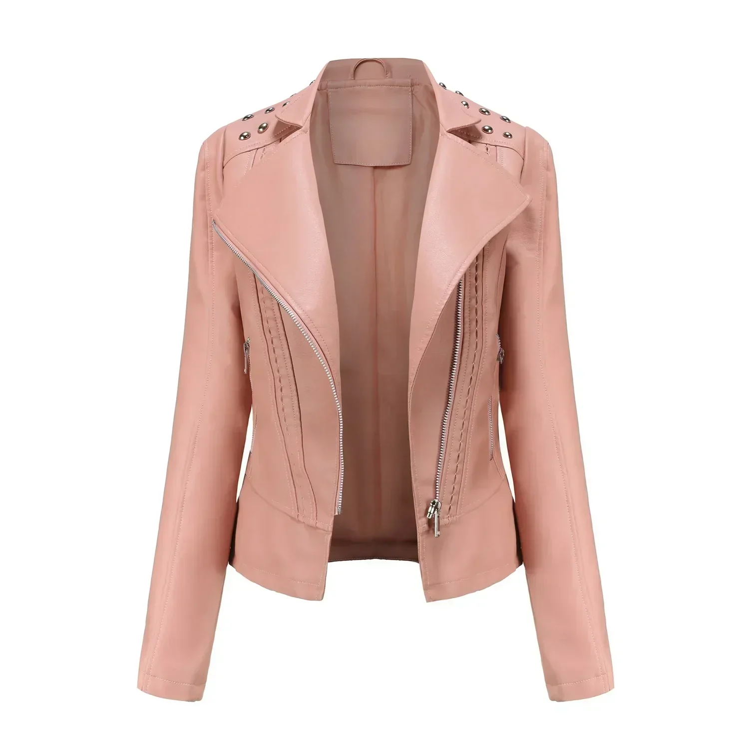 Bikerjacke Damen mit Reißverschluss | schmal für verschiedene Outfits - Image 7