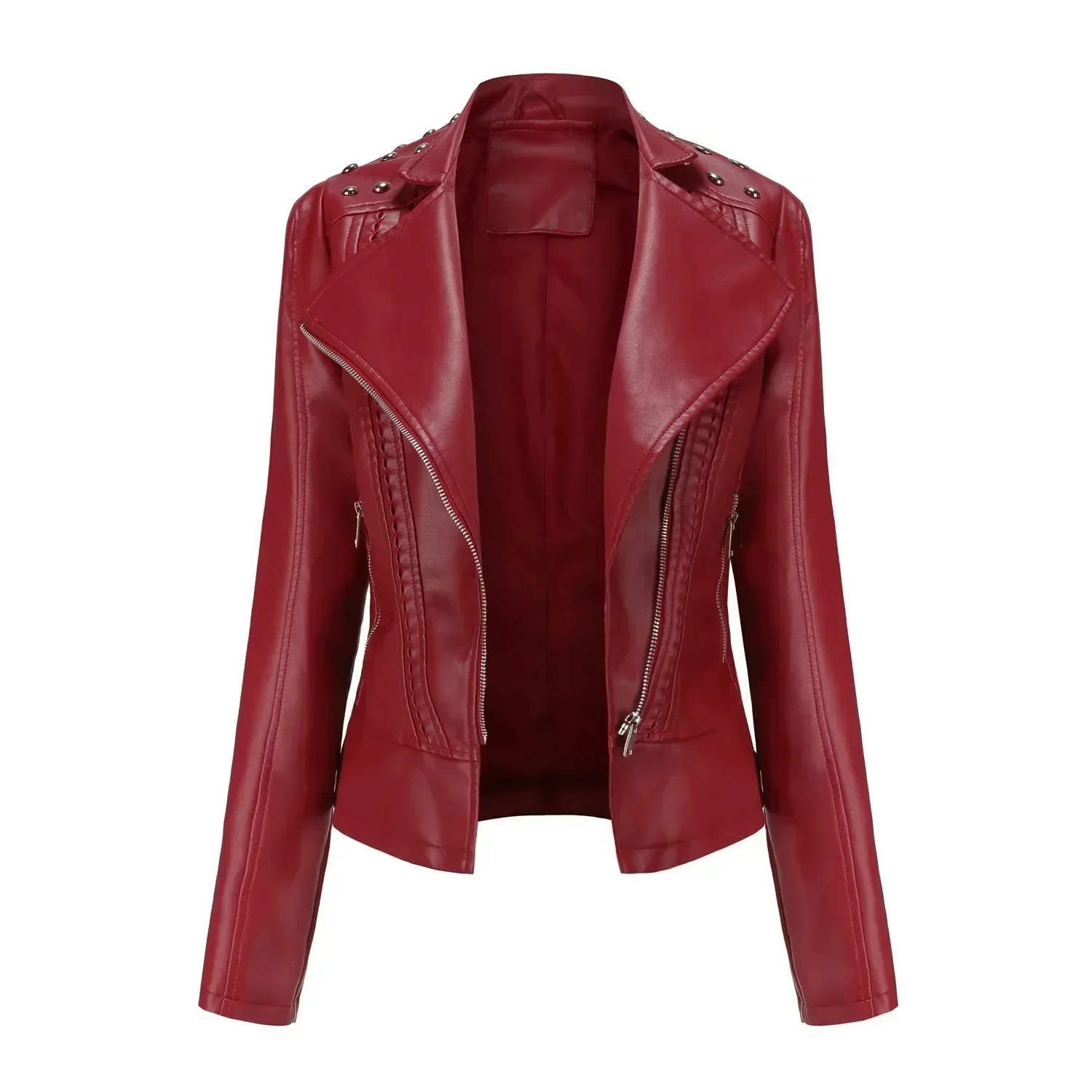 Bikerjacke Damen mit Reißverschluss | schmal für verschiedene Outfits - Image 8
