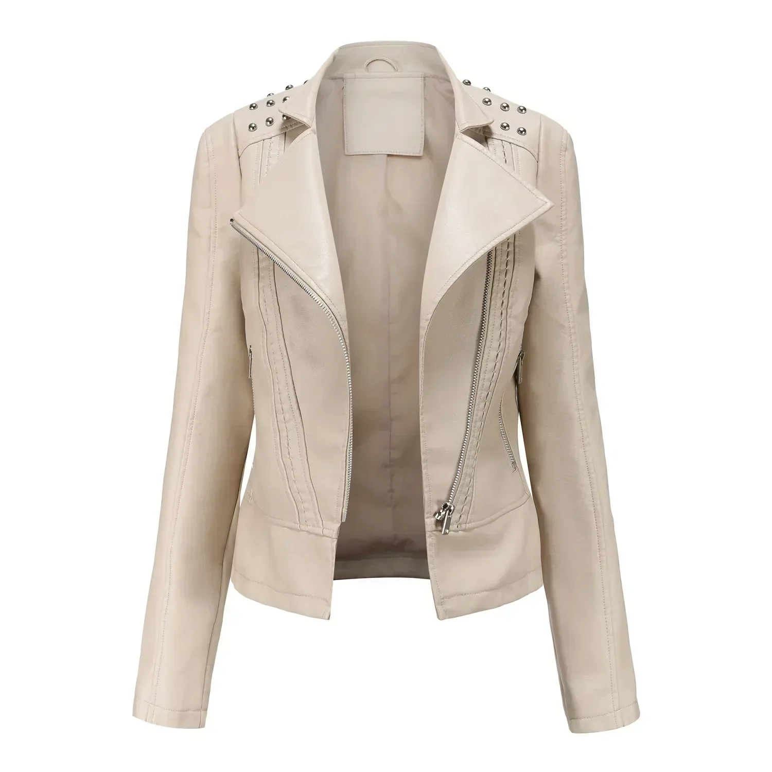 Bikerjacke Damen mit Reißverschluss | schmal für verschiedene Outfits - Image 9