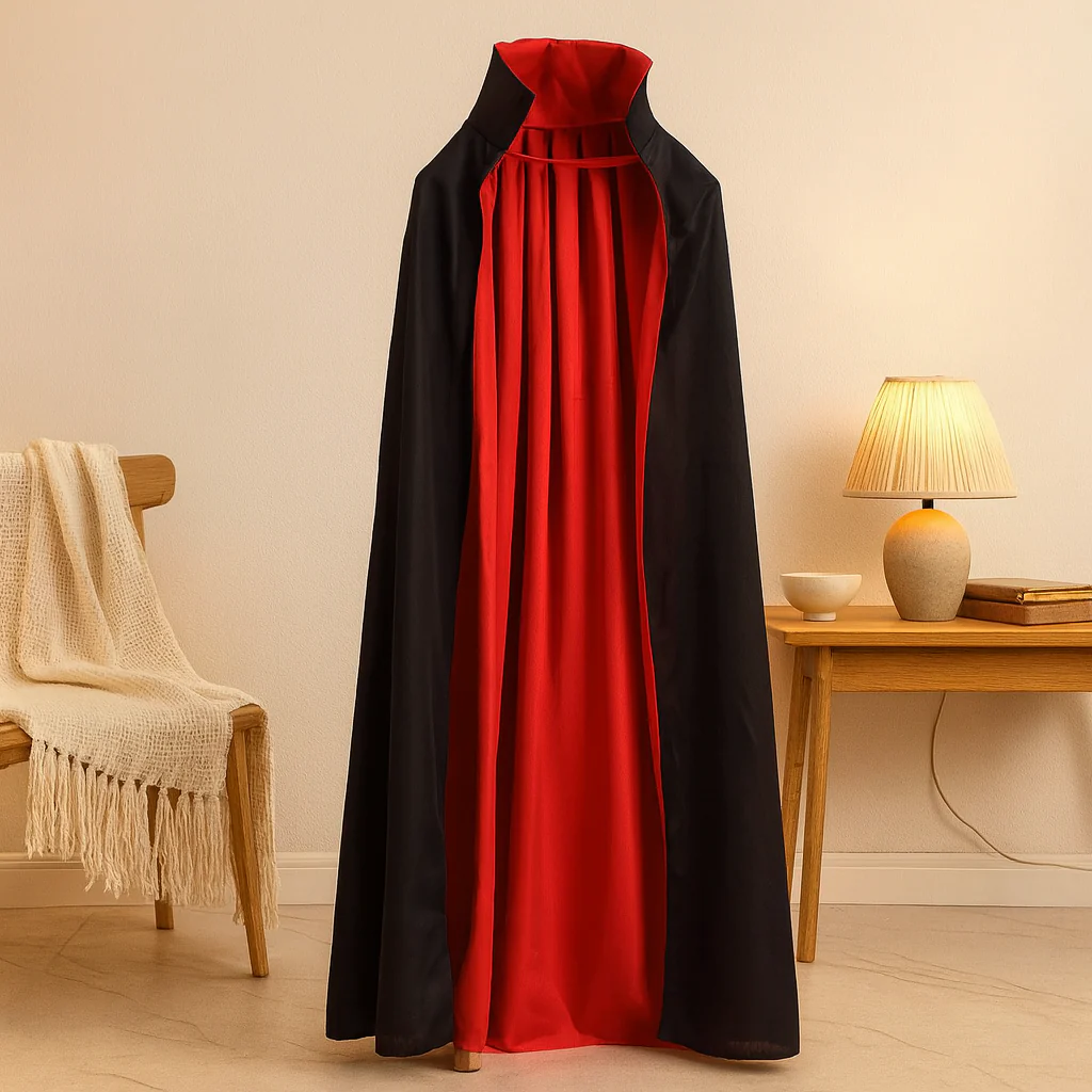 BloodMoon Vampir Mantel – Schwarzer & roter Halloween Umhang - Image 2